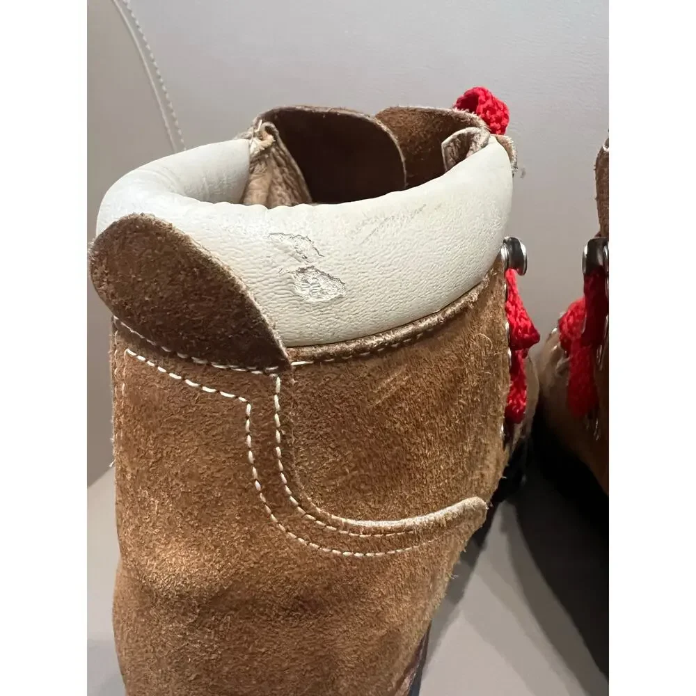VTG Gallenkamp Hiking Boots Men Sz 6 Womens Sz 7.5 8 Tan Brown Vibram